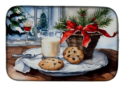 Christmas Cookies for Santa Dish Drying Mat Absorbent Dish Drying Mat Pad for Kitchen Counter Dish Drainer Mat for Countertop, 14 x 21", Multicol
